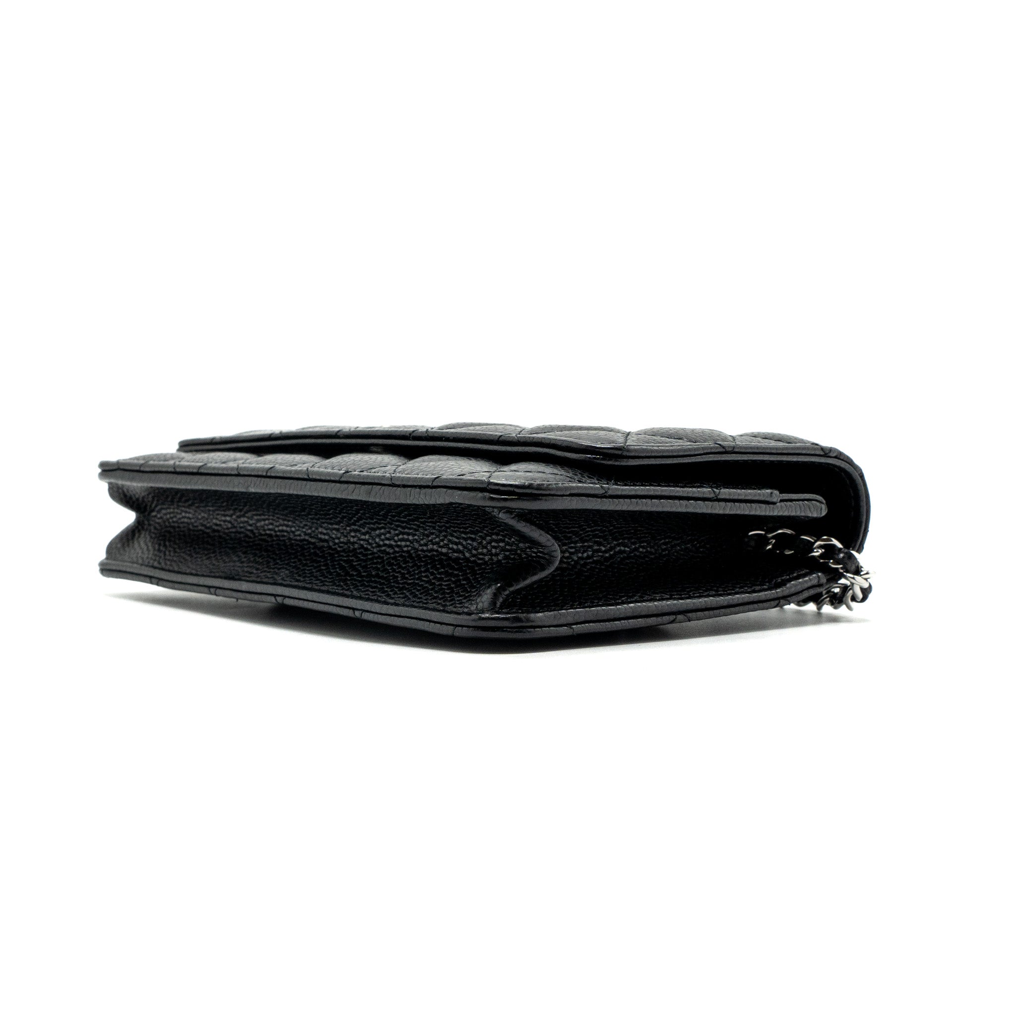 CHANEL CLASSIC WALLET ON CHAIN CAVIAR BLACK SHW (MICROCHIP)