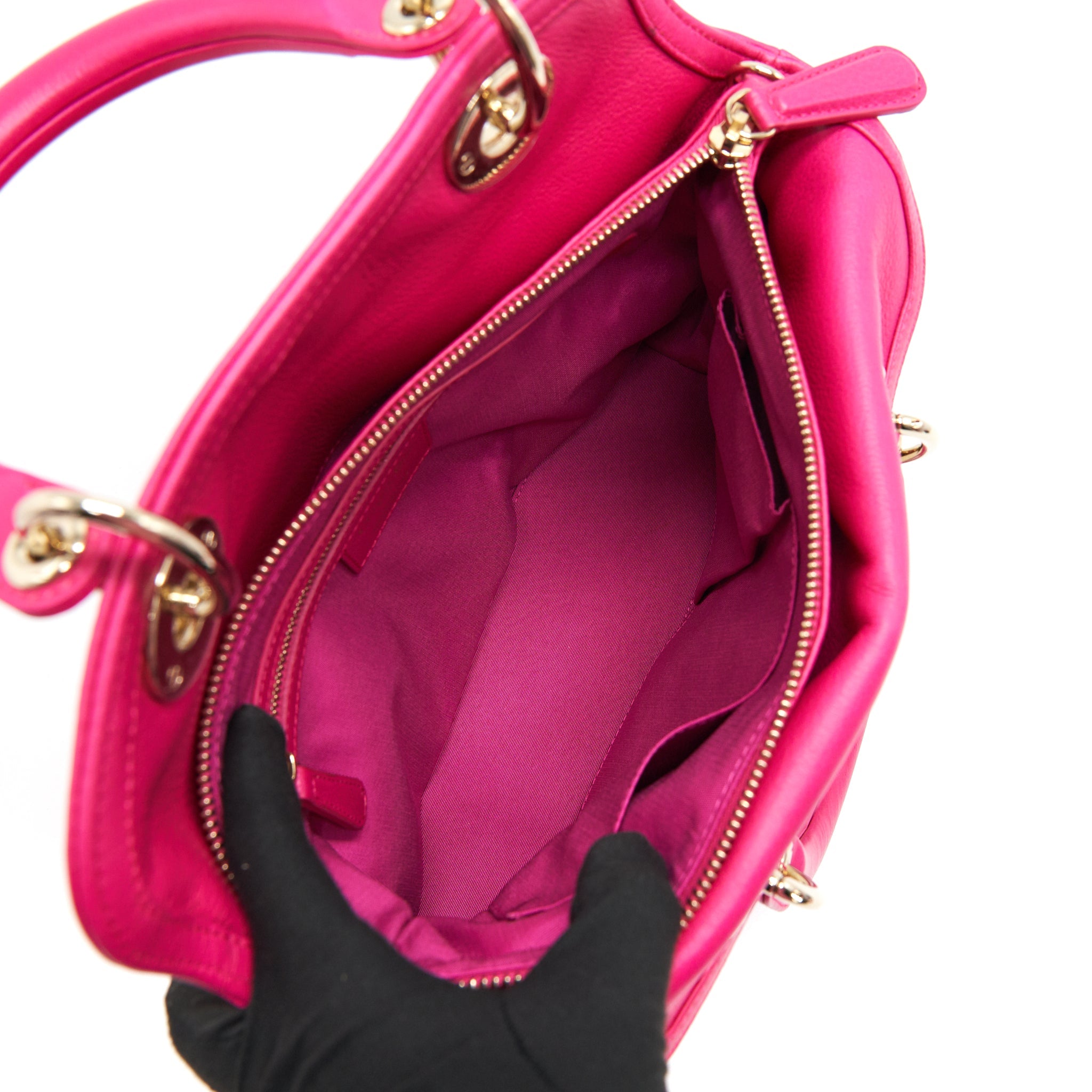 CHRISTIAN DIOR GRANVILLE BAG IN HOT PINK LEATHER GHW