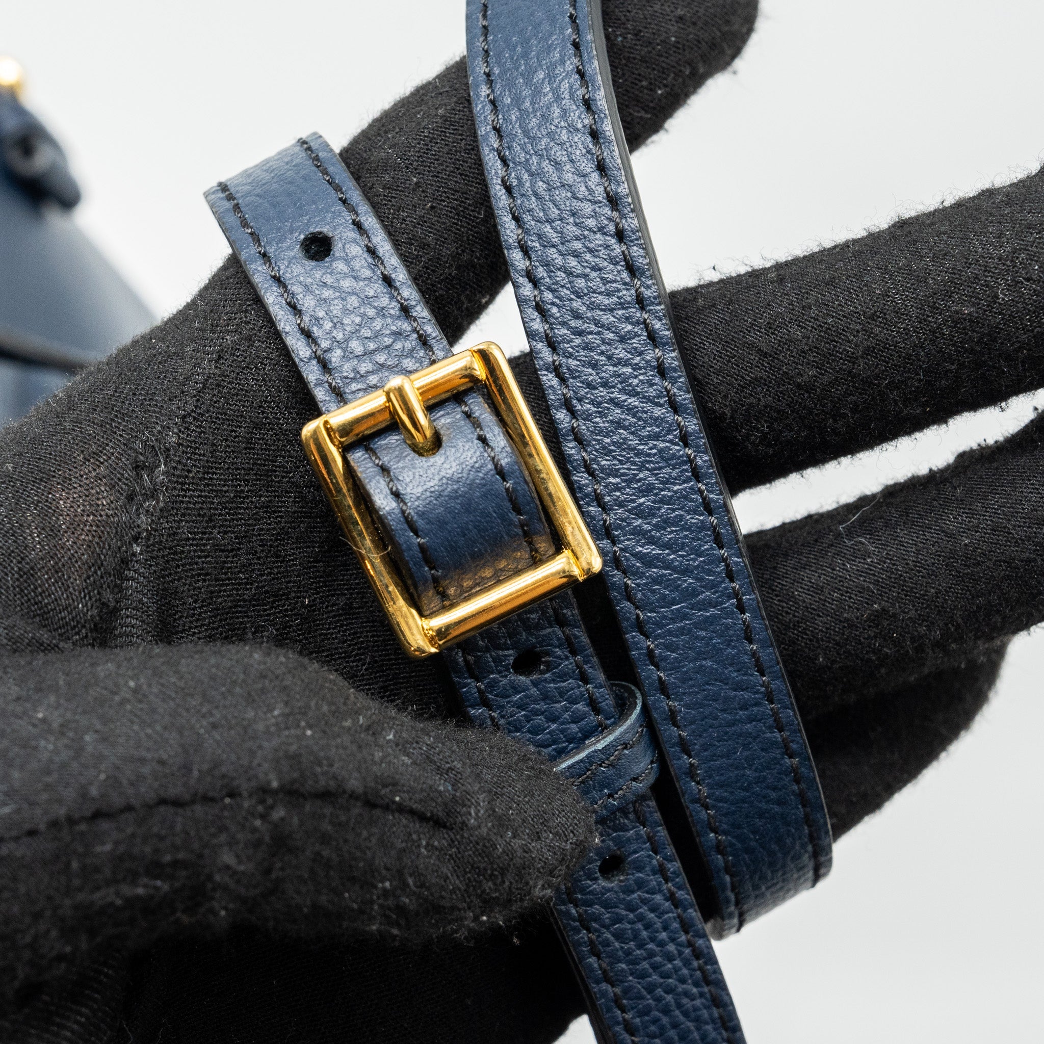 BURBERRY THE LARGE BANNER BAG CALFSKIN DARK BLUE/MULTICOLOUR GHW