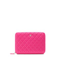 CHANEL QUILTED ZIPPER CLUTCH LAMBSKIN PINK SHW