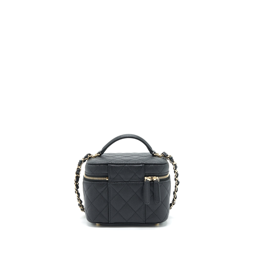 CHANEL 22S TOP HANDLE VANITY CAVIAR BLACK LGHW(MICROCHIP)
