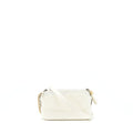 CHANEL GABRIELLE CLUTCH ON CHAIN AGED CALFSKIN WHITE WITH SILVER AND GOLD HARDWARE