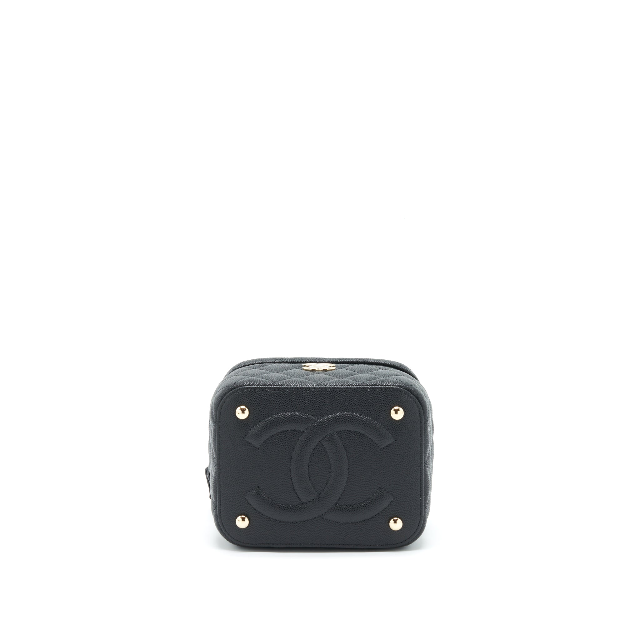 CHANEL 22S TOP HANDLE VANITY CAVIAR BLACK LGHW(MICROCHIP)