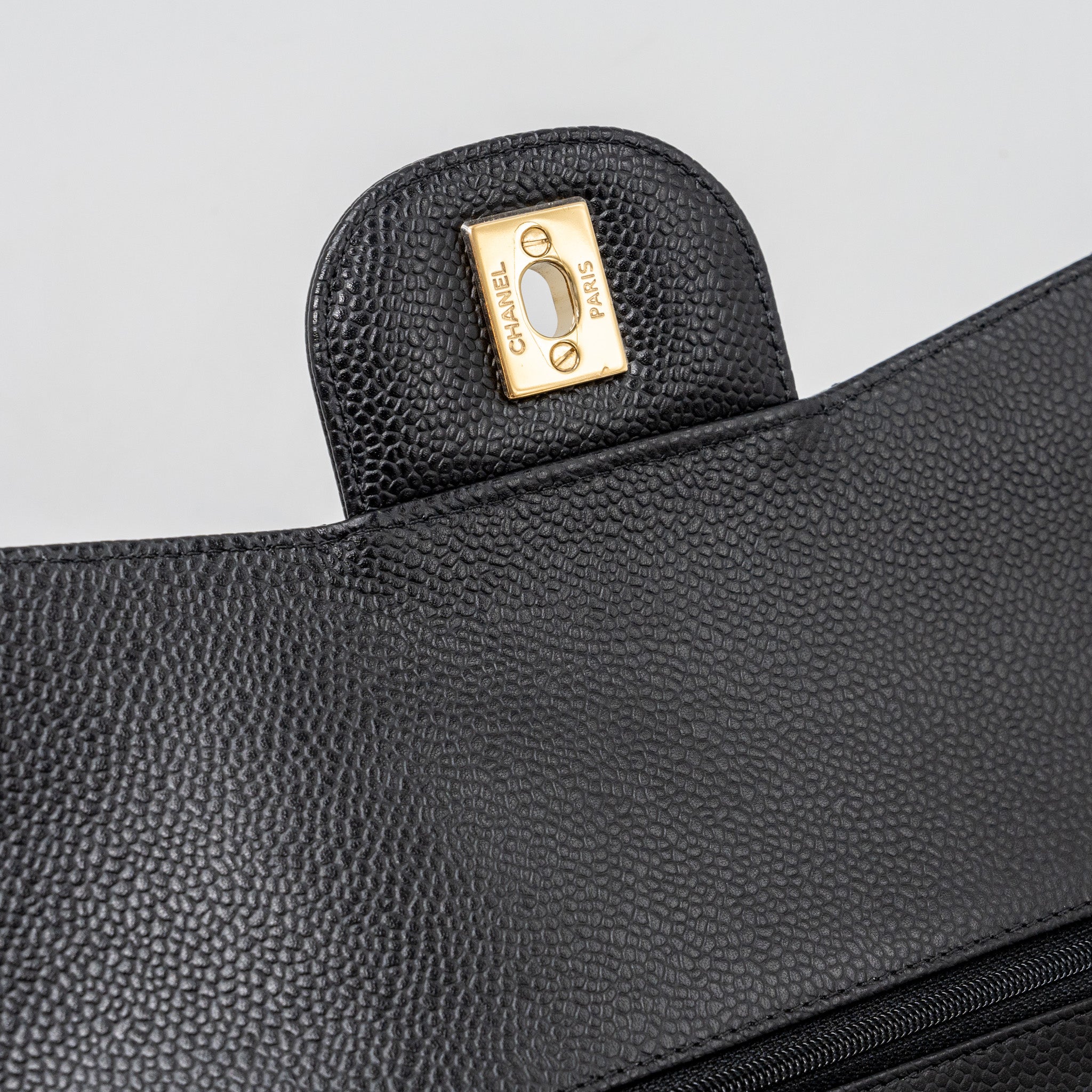 CHANEL CLASSIC JUMBO DOUBLE FLAP BAG CAVIAR BLACK GHW