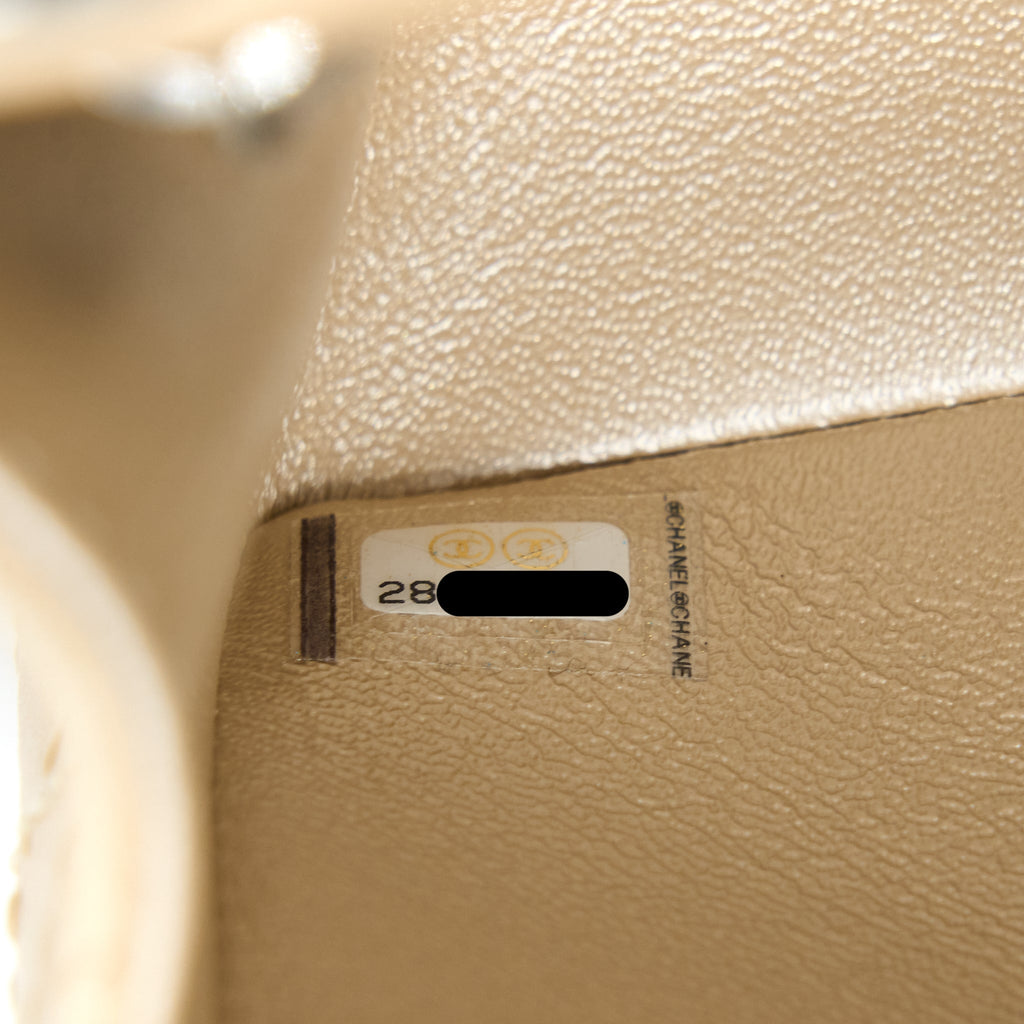 CHANEL 2.55 MINI REISSUE FLAP BAG LAMBSKIN LIGHT BEIGE RUTHENIUM HARDWARE