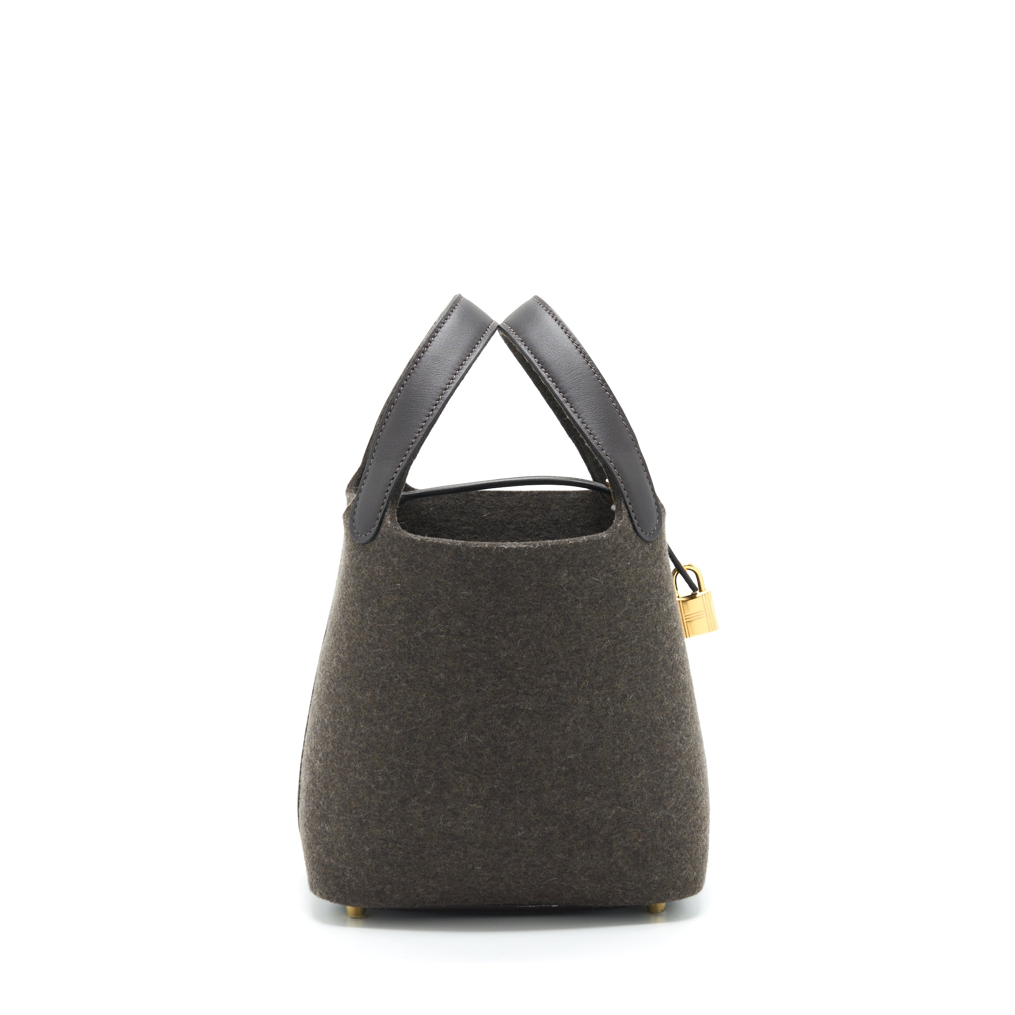 HERMES PICOTIN 18 FELT LOCK BAG EBENE GHW