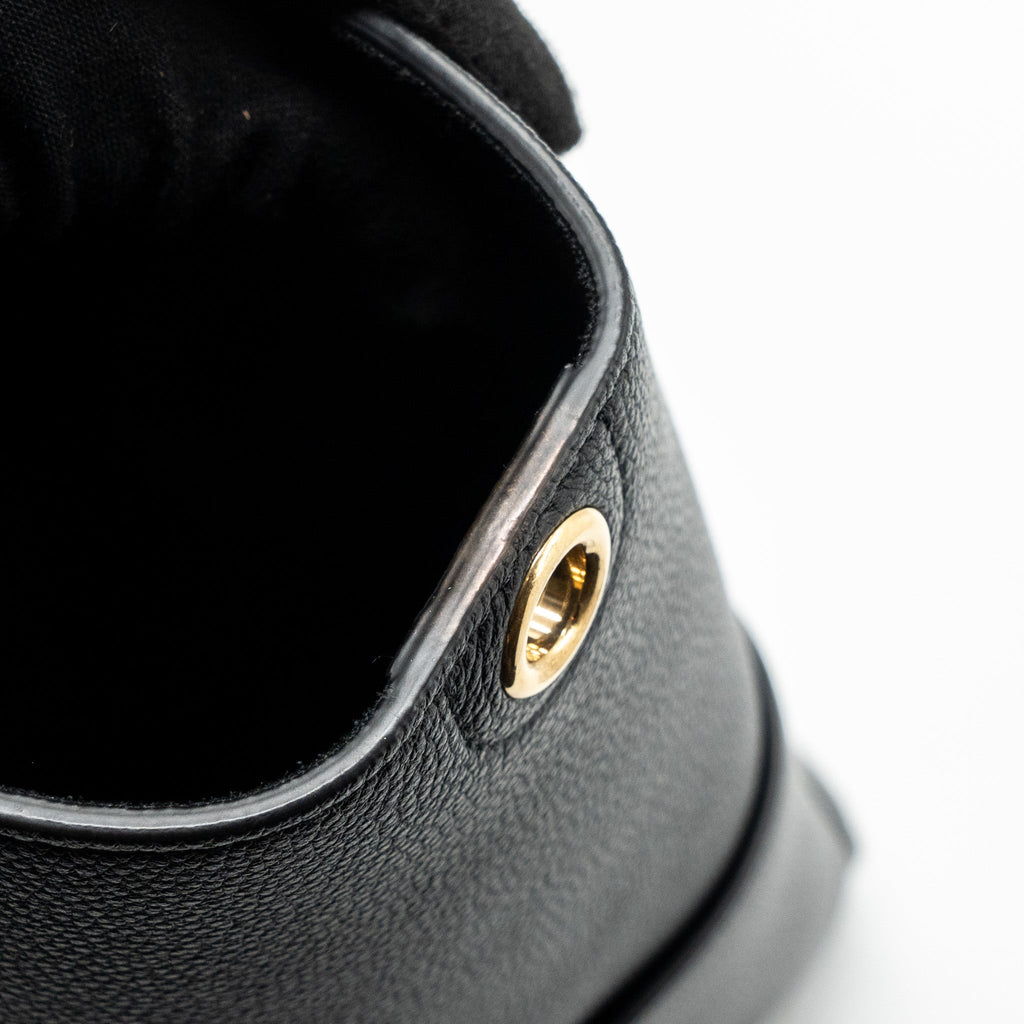 CELINE SANGLE BUCKET BAG GRAINED CALFSKIN BLACK GHW