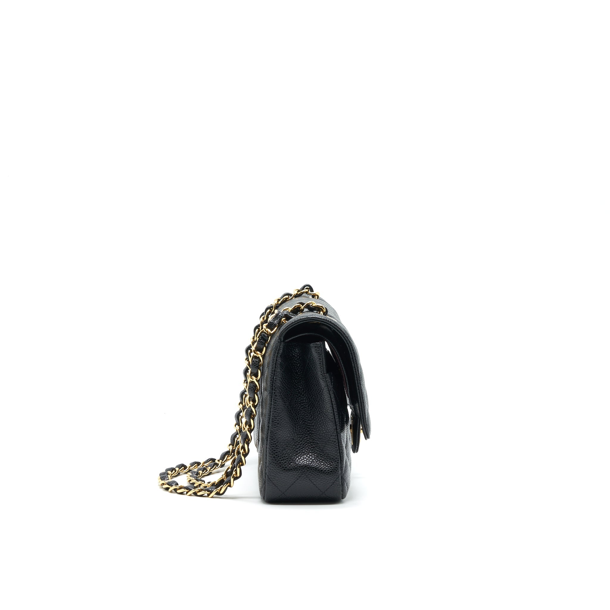 CHANEL MEDIUM CLASSIC DOUBLE FLAP CAVIAR IN BLACK GHW