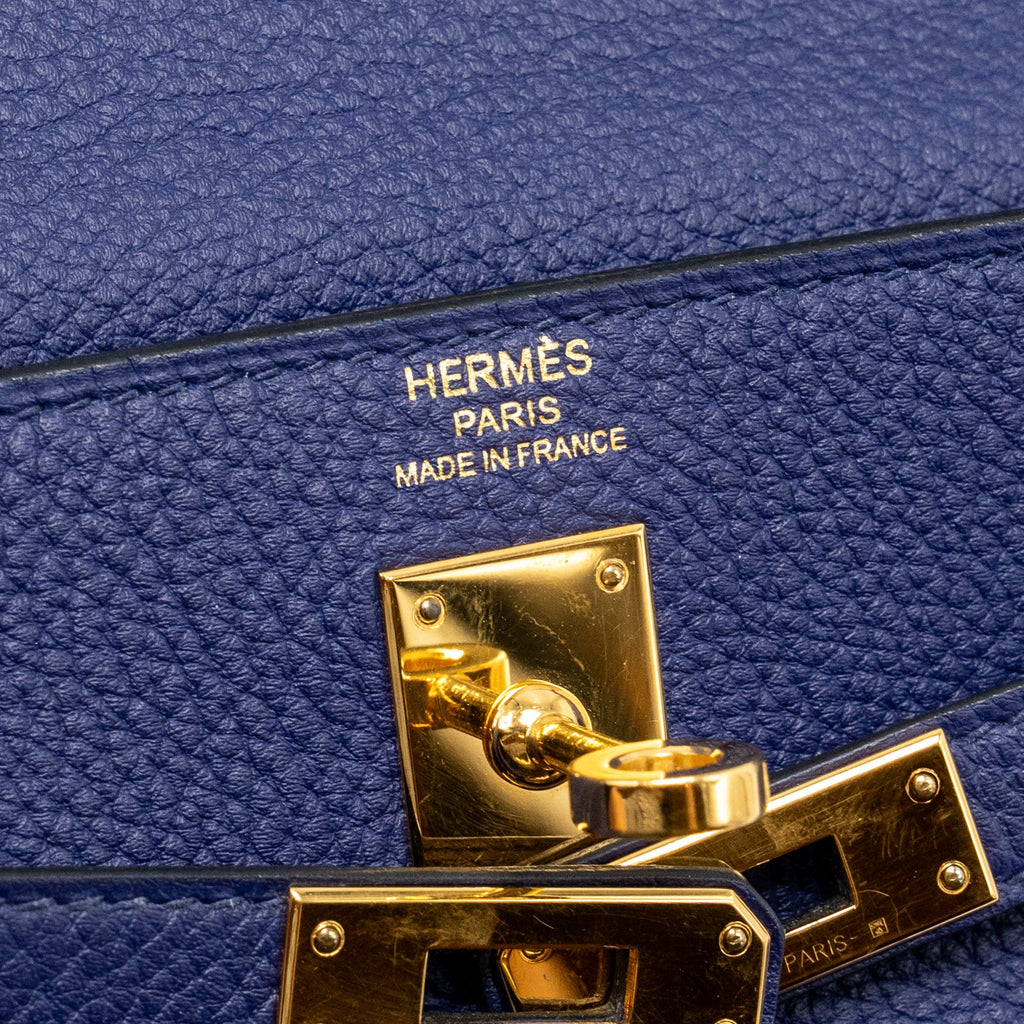 HERMES KELLY 25 TOGO BLUE GHW