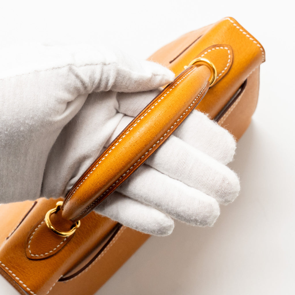 HERMES KELLY 25 PEAU DE PORC TOFFEE GHW