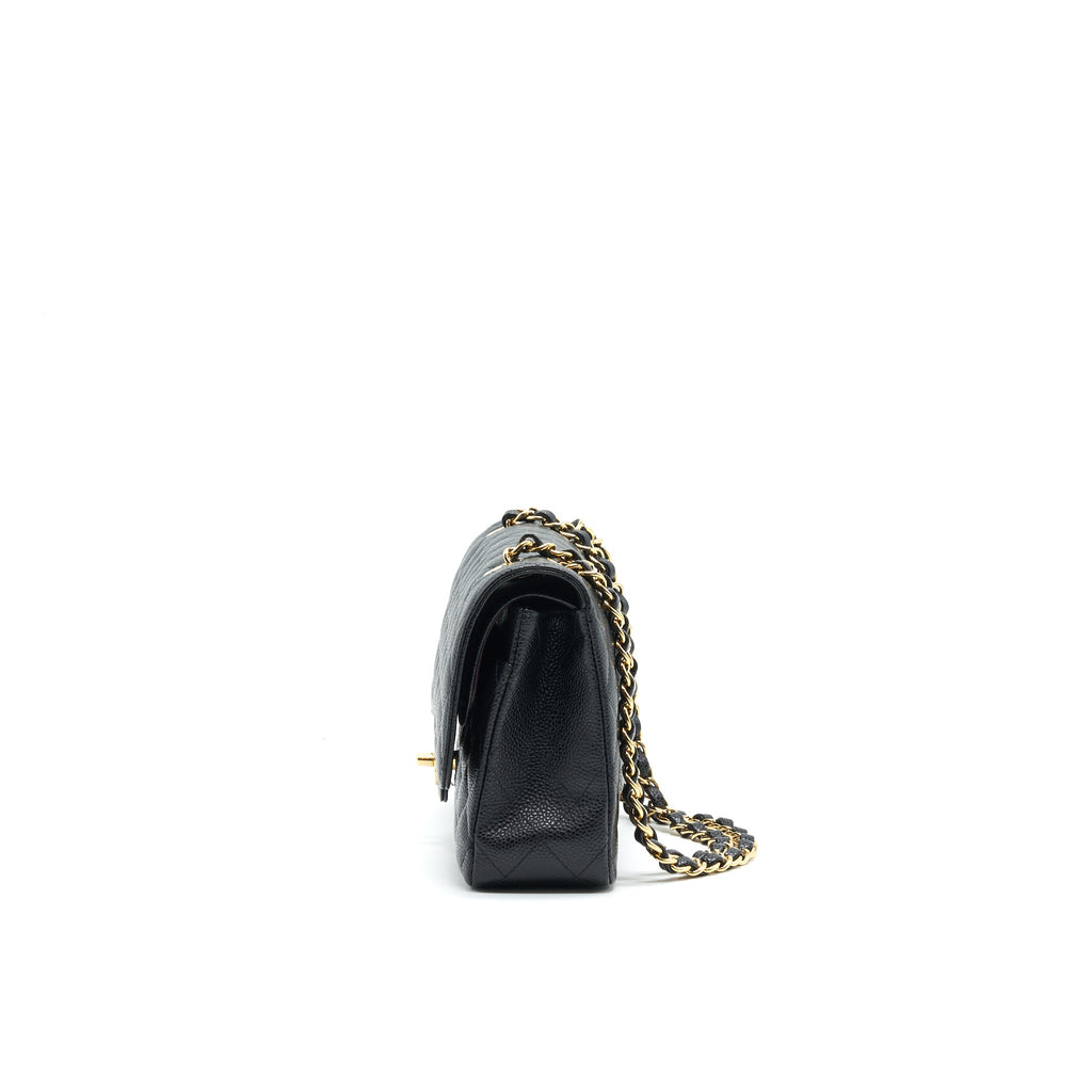 CHANEL MEDIUM CLASSIC DOUBLE FLAP CAVIAR IN BLACK GHW