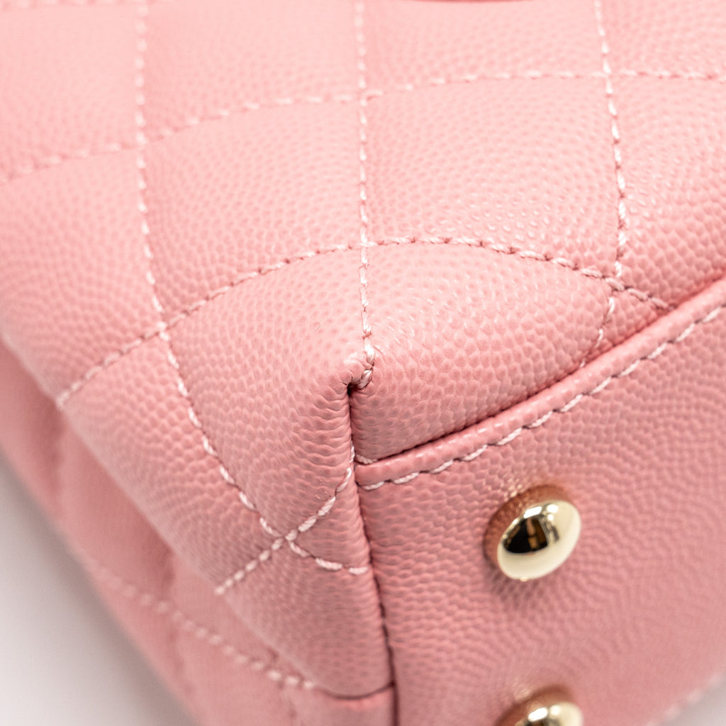 CHANEL SMALL COCO HANDLE CAVIAR PINK LGHW
