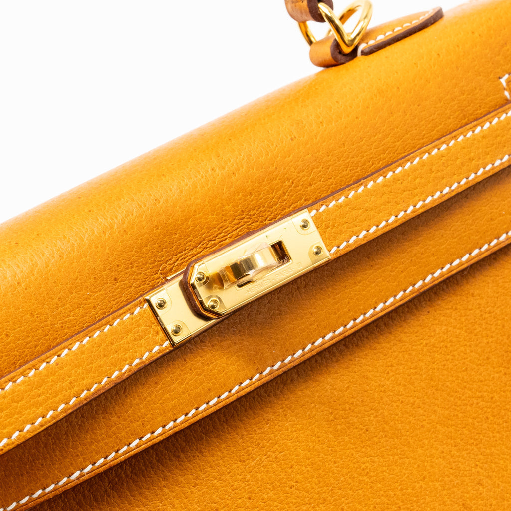 HERMES KELLY 25 PEAU DE PORC TOFFEE GHW