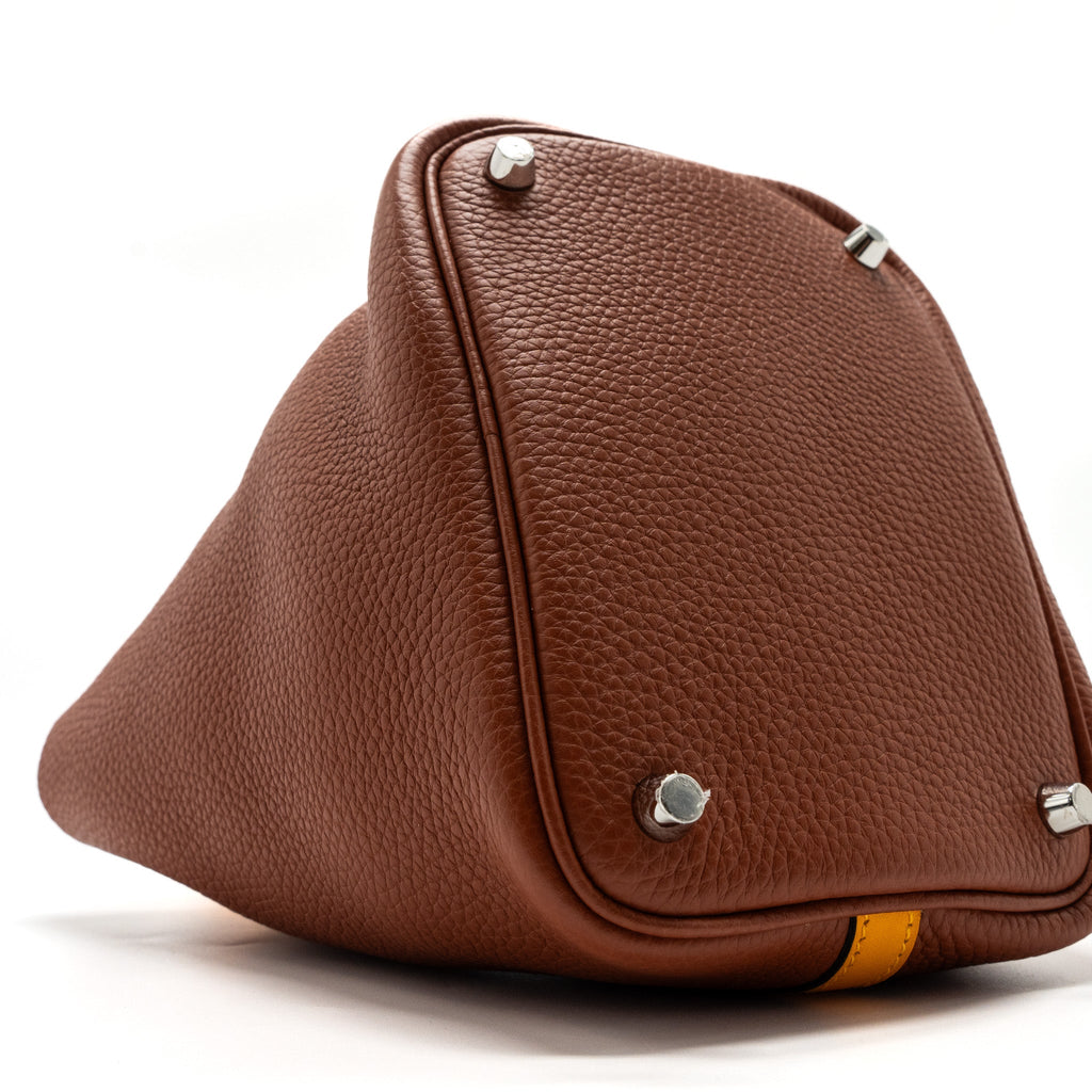 HERMES PICOTIN 18 LOCK BAG CLEMENCE CUIVE / JAUNE D’OR SHW
