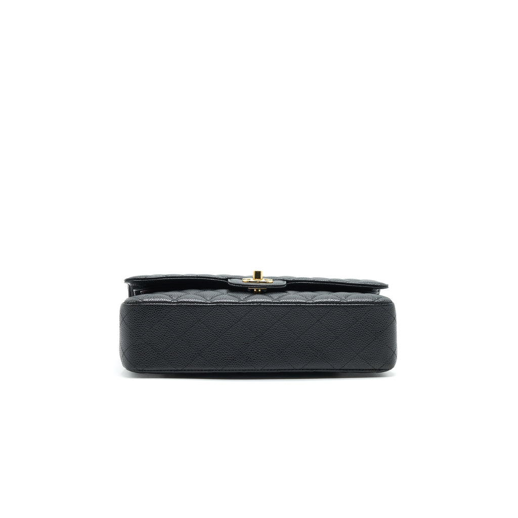 CHANEL MEDIUM CLASSIC DOUBLE FLAP CAVIAR IN BLACK GHW