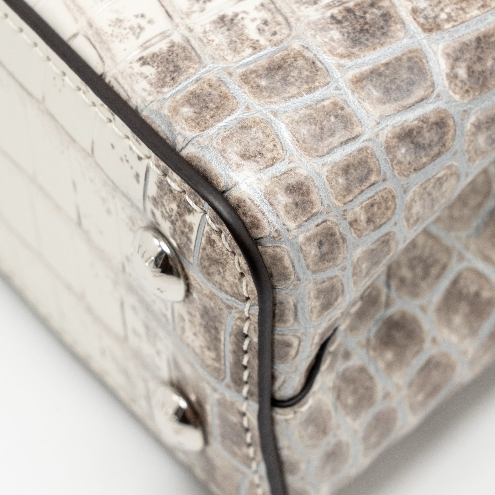 LOUIS VUITTON CAPUCINES MINI HIMALAYAN CROCODILE WHITE SHW