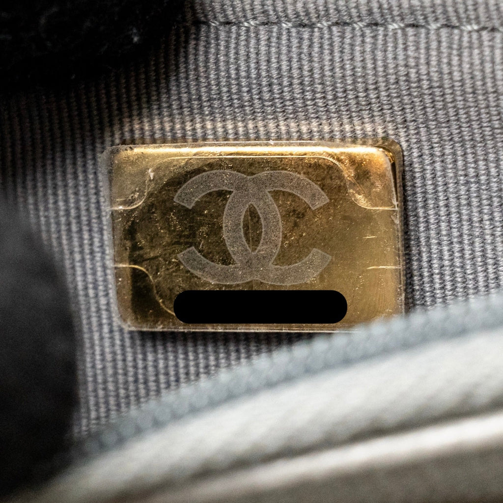 CHANEL CLASSIC WALLET ON CHAIN CAVIAR GREY LGHW (MICROCHIP)