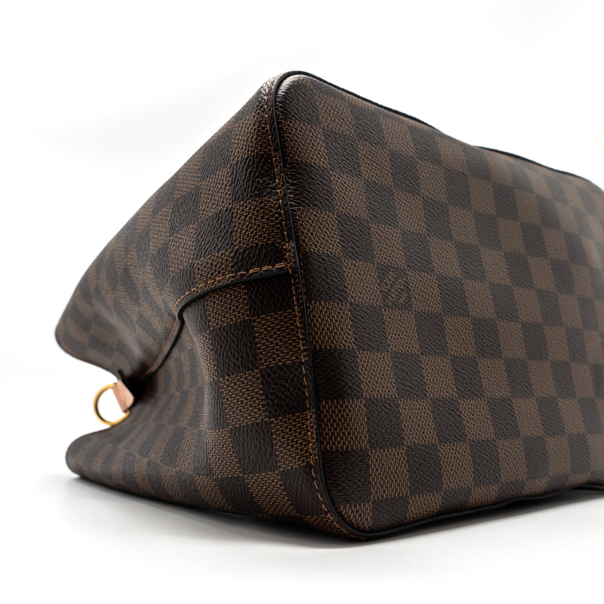 LOUIS VUITTON NEONOE MM DAMIER EBENE CANVAS LIGHT PINK GHW