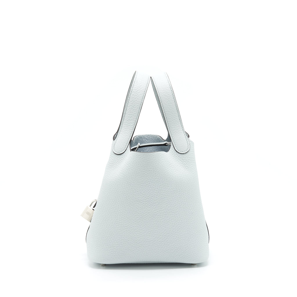 HERMES PICOTIN LOCK 18 BAG CLEMENCE BLEU PALE SHW