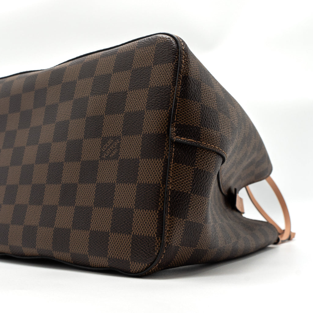 LOUIS VUITTON NEONOE MM DAMIER EBENE CANVAS LIGHT PINK GHW