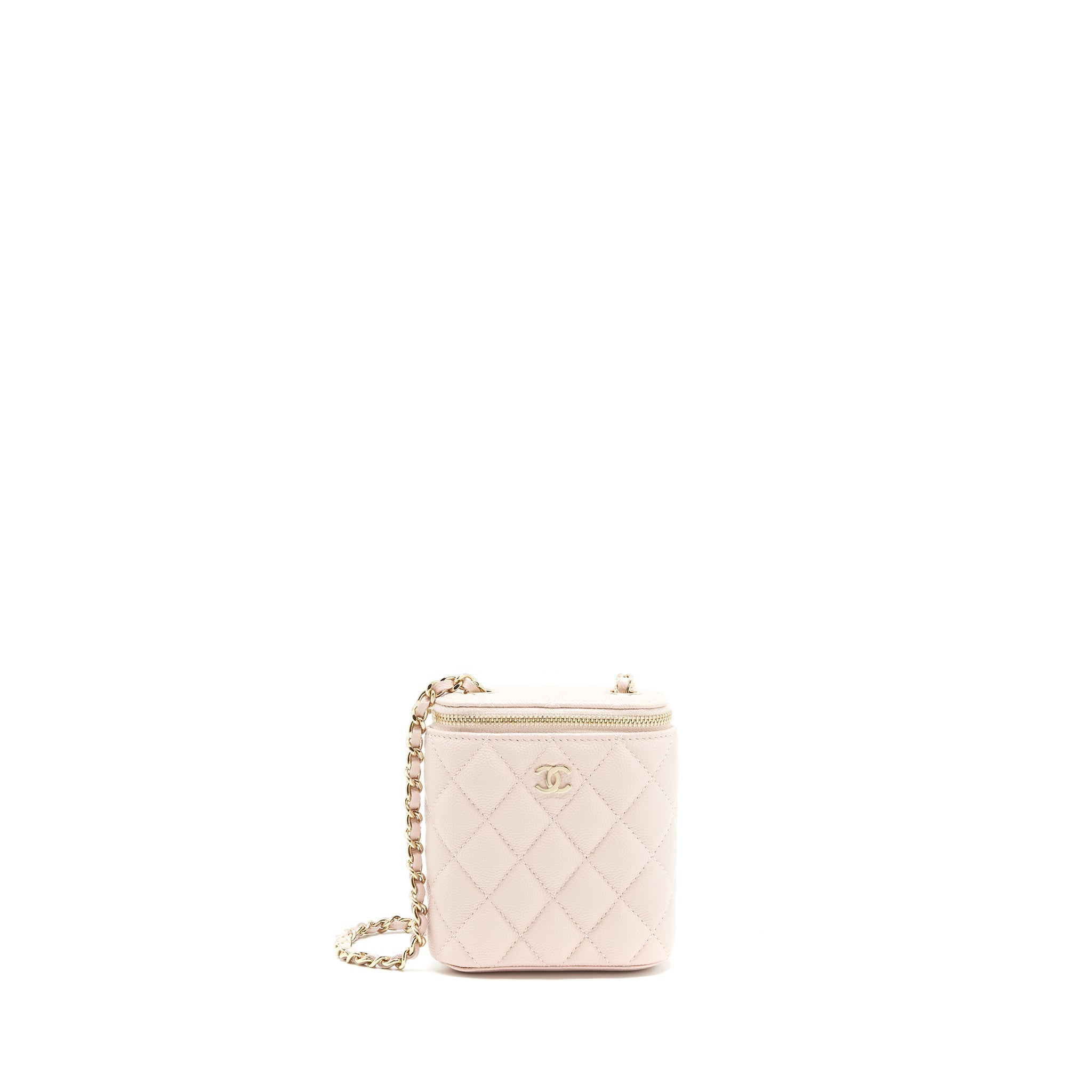 CHANEL 21C VERTICAL VANITY ON CHAIN CAVIAR LIGHT PINK LGHW