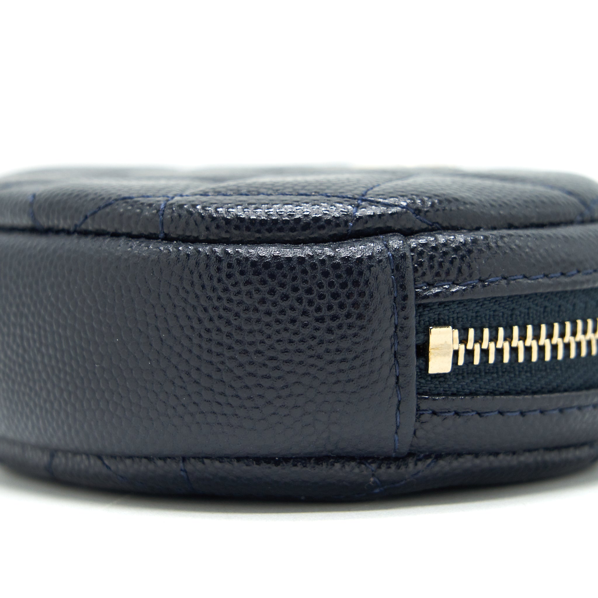 CHANEL ROUND COIN PURSE CAVIAR NAVY