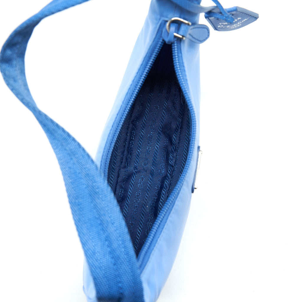 PRADA NYLON SHOULDER BAG BLUE