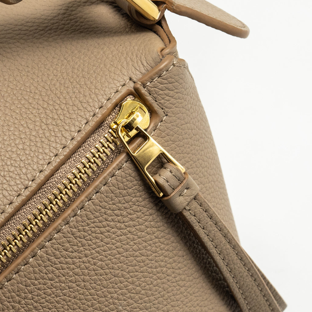 LOEWE SMALL PUZZLE BAG GRAINED CALFSKIN SAND GHW