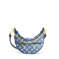 LOUIS VUITTON HALF-MOON LOOP BAGUETTE HANDBAG DENIM BLUE GHW