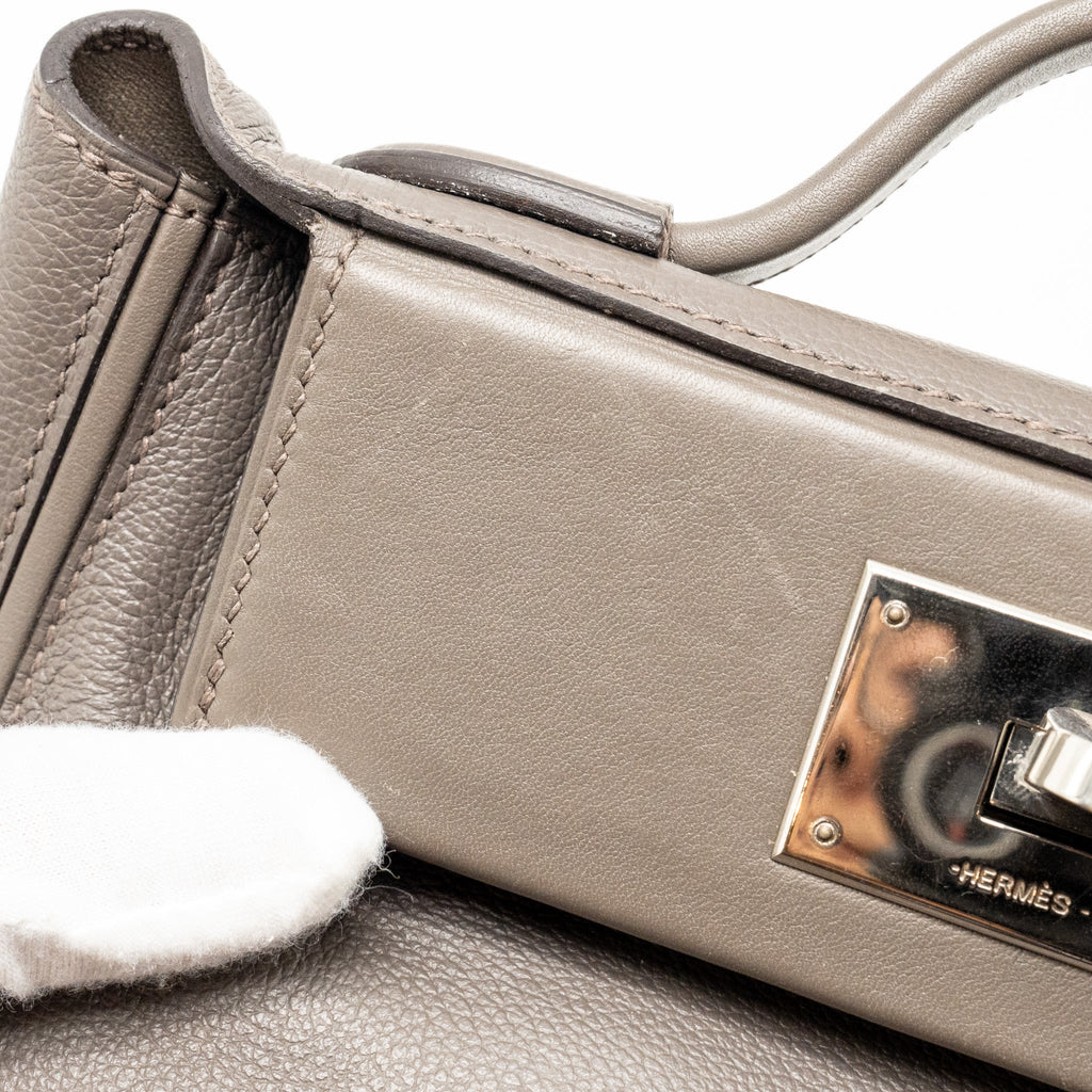 HERMES MINI 2424 24/24-21 BAG EVERCOLOR / SWIFT GRIS ETAIN SHW