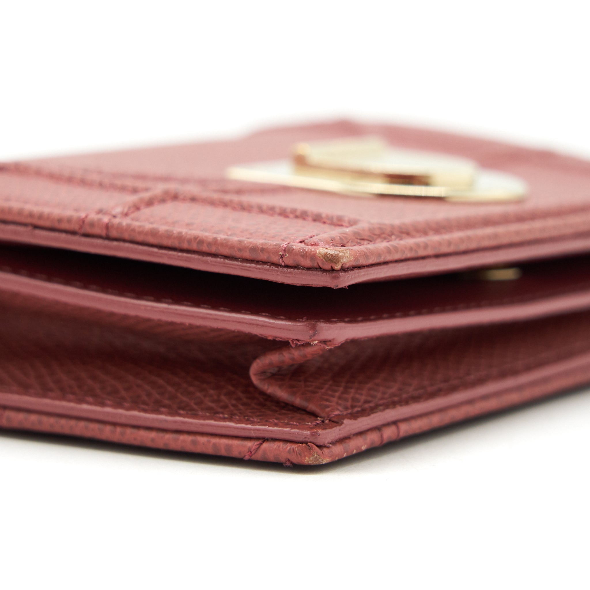 DIOR DIORAMA SMALL WALLET DARK PINK LGHW