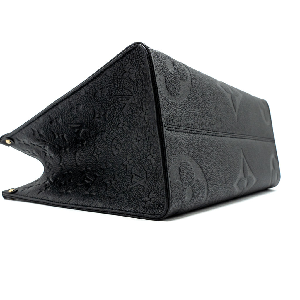 LOUIS VUITTON ONTHEGO MM MONOGRAM EMPRENITE BLACK GHW (NEW VERSION)