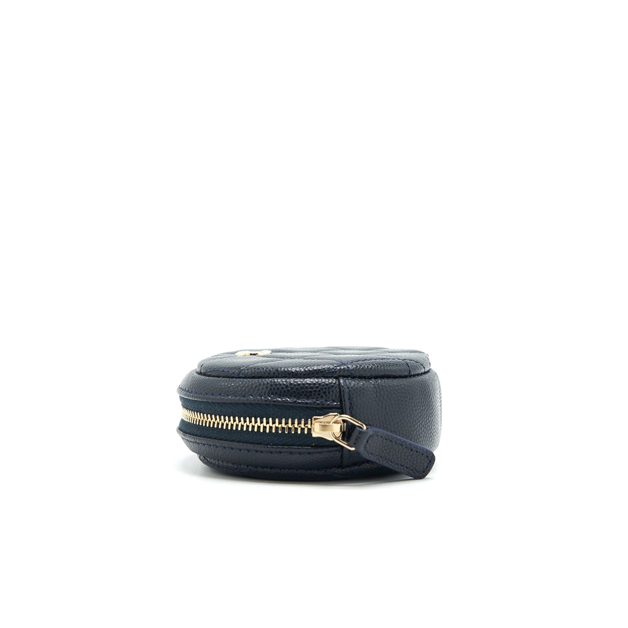 CHANEL ROUND COIN PURSE CAVIAR NAVY