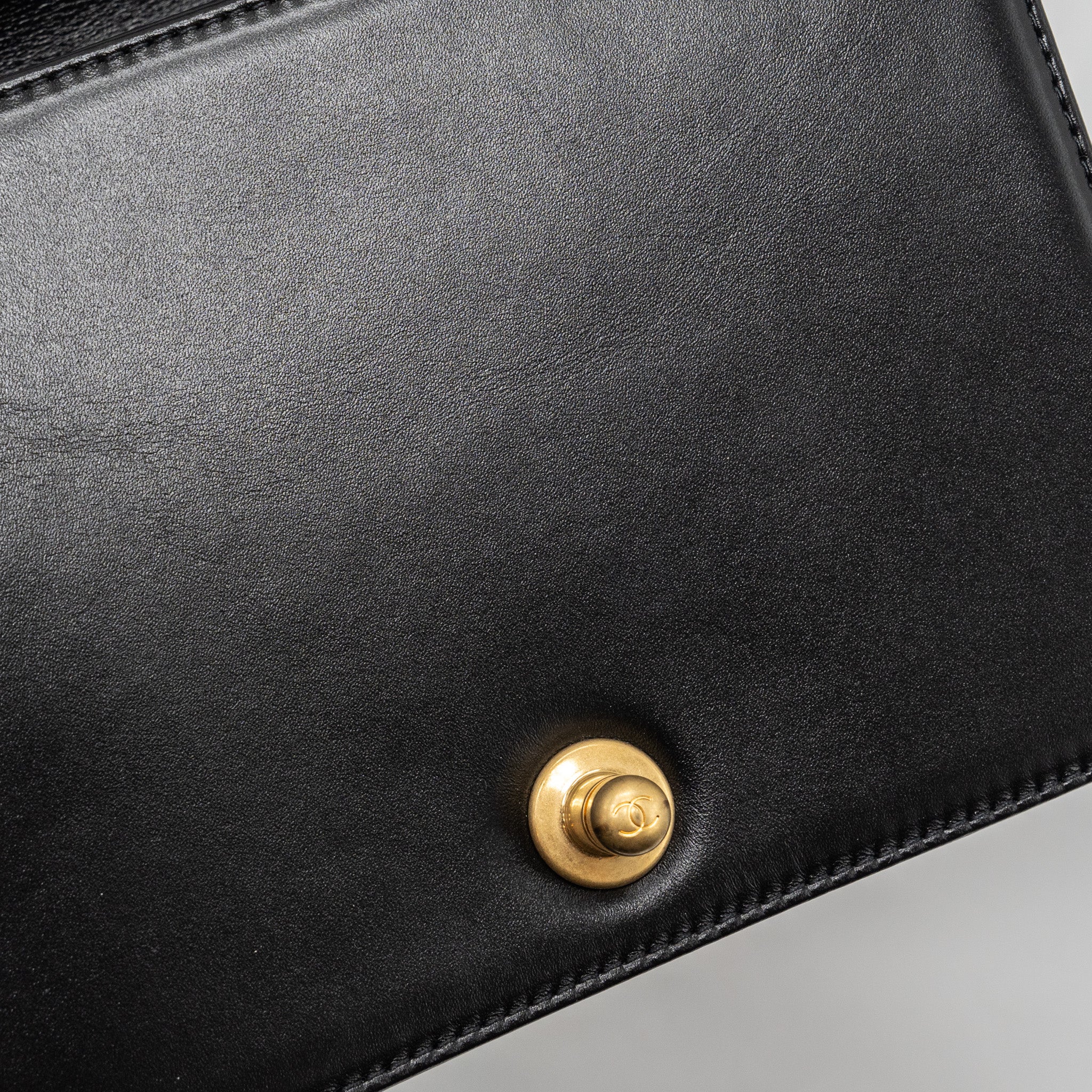 CHANEL MINI SQUARE BOY BAG LIMITED EDITION CALFSKIN BLACK GHW (MICROCHIP)