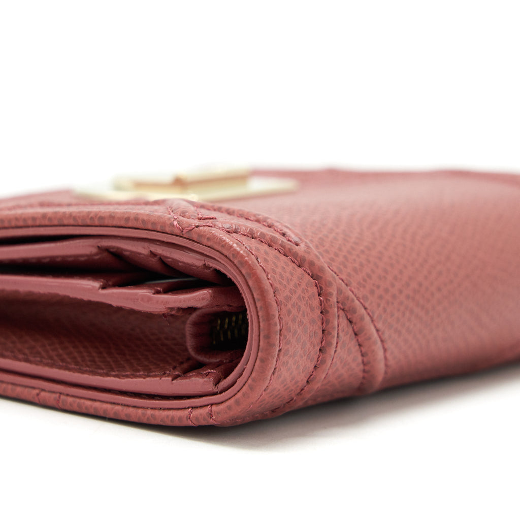 DIOR DIORAMA SMALL WALLET DARK PINK LGHW