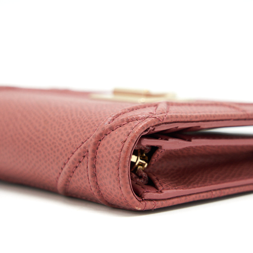 DIOR DIORAMA SMALL WALLET DARK PINK LGHW