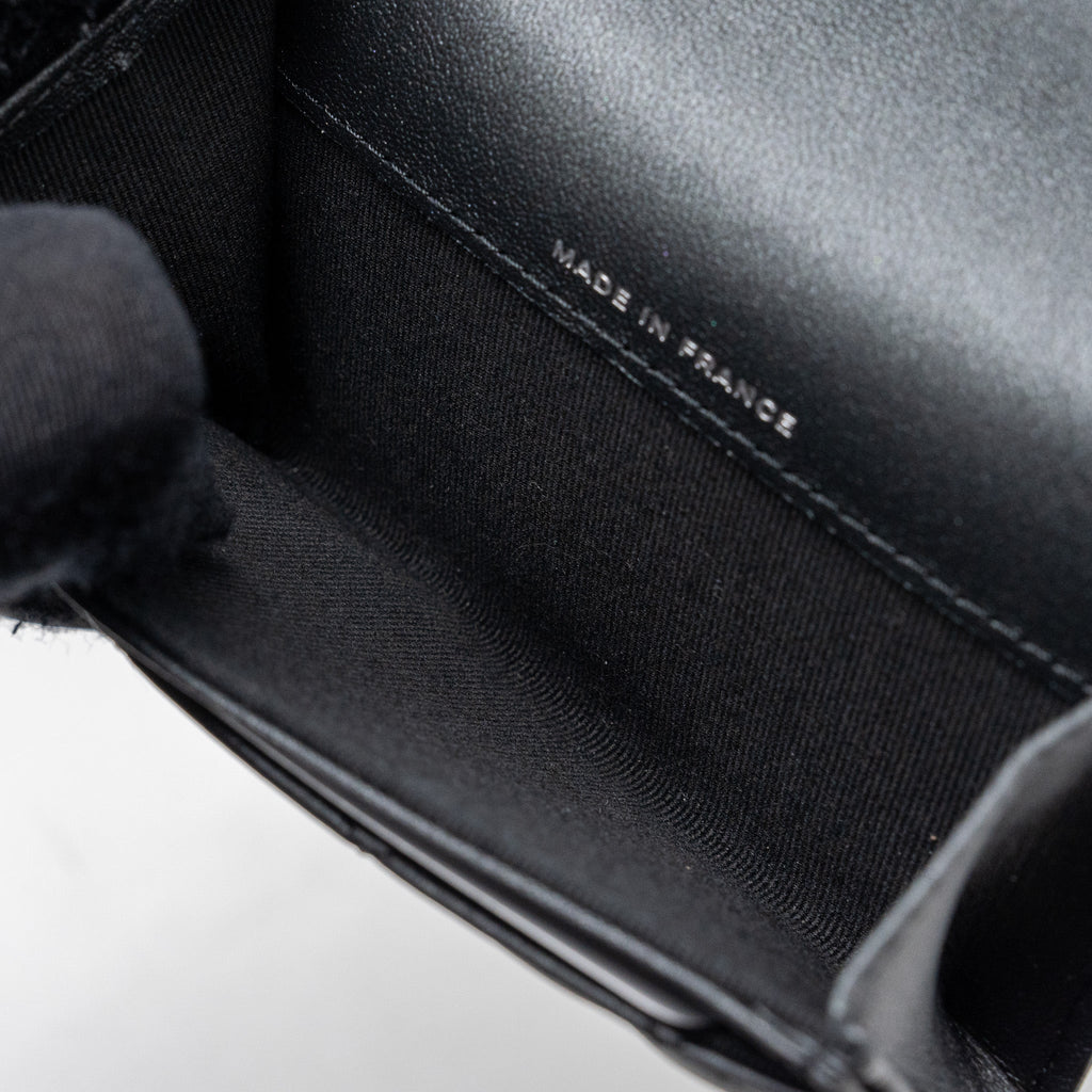 CHANEL CLASSIC FLAP CARD HOLDER LAMBSKIN SO BLACK SHW (MICROCHIP)