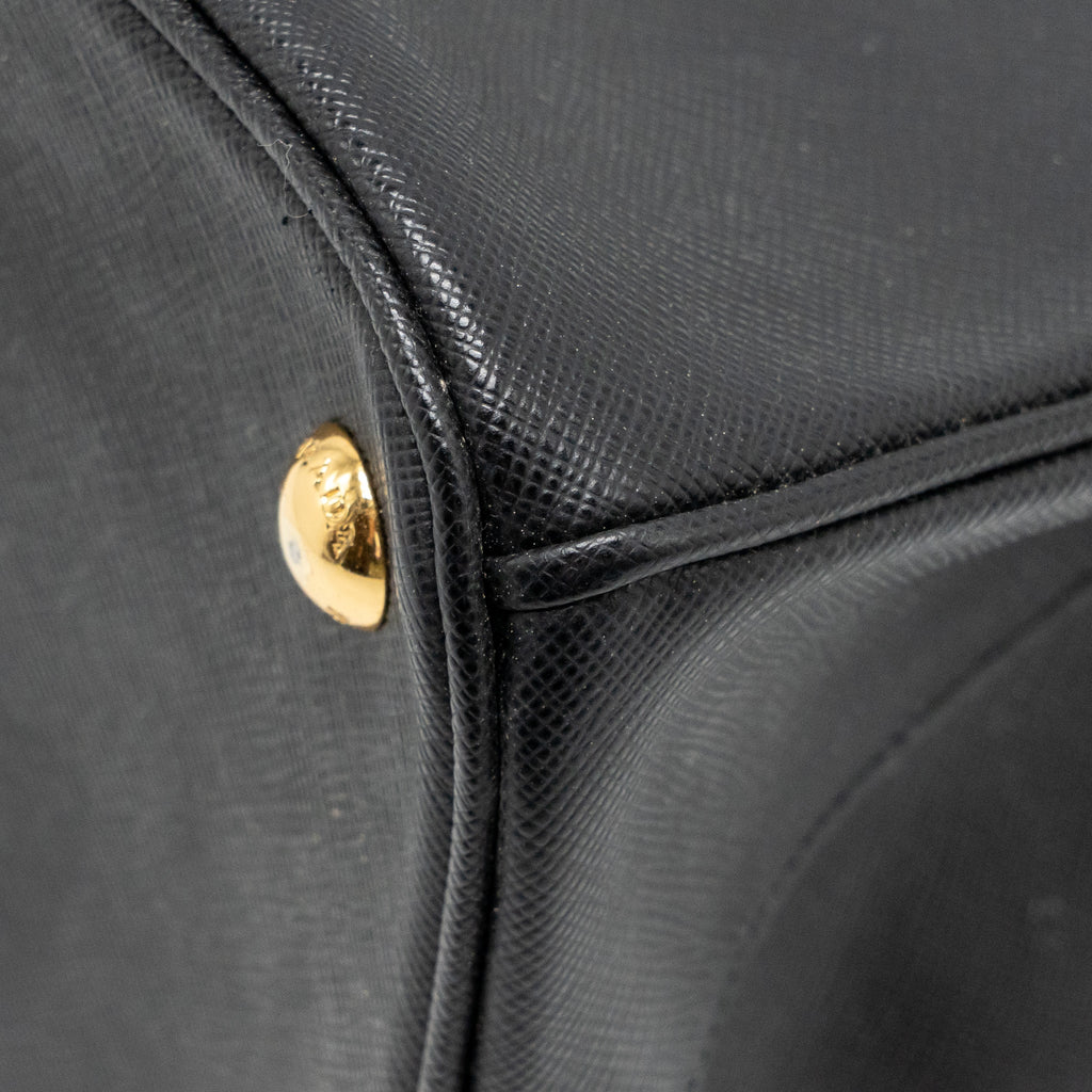 PRADA LARGE SAFFIANO TOTE BAG GALLERIA SAFFIANO LEATHER BLACK GHW