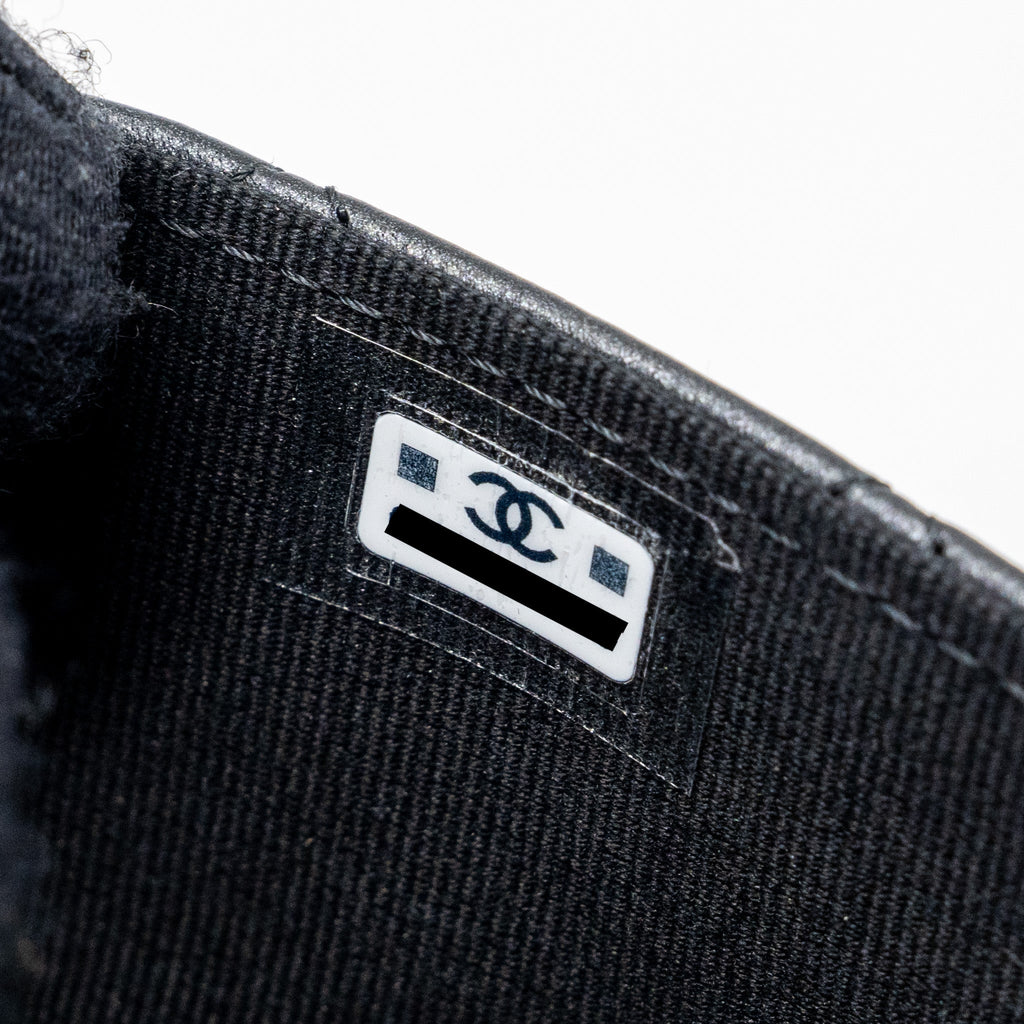 CHANEL CLASSIC FLAP CARD HOLDER LAMBSKIN SO BLACK SHW (MICROCHIP)