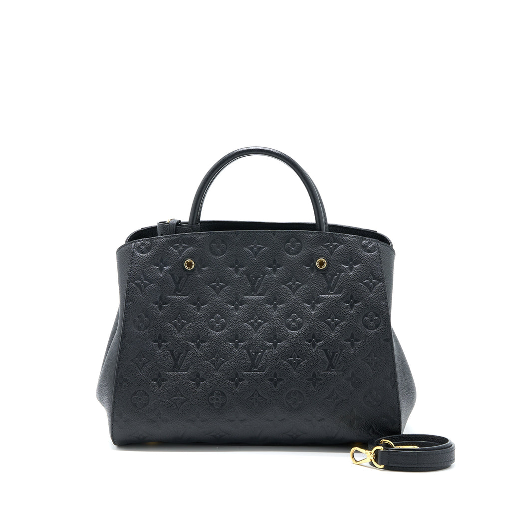 LOUIS VUITTON MONTAIGNE MM MONOGRAM EMPREINTE BLACK GHW