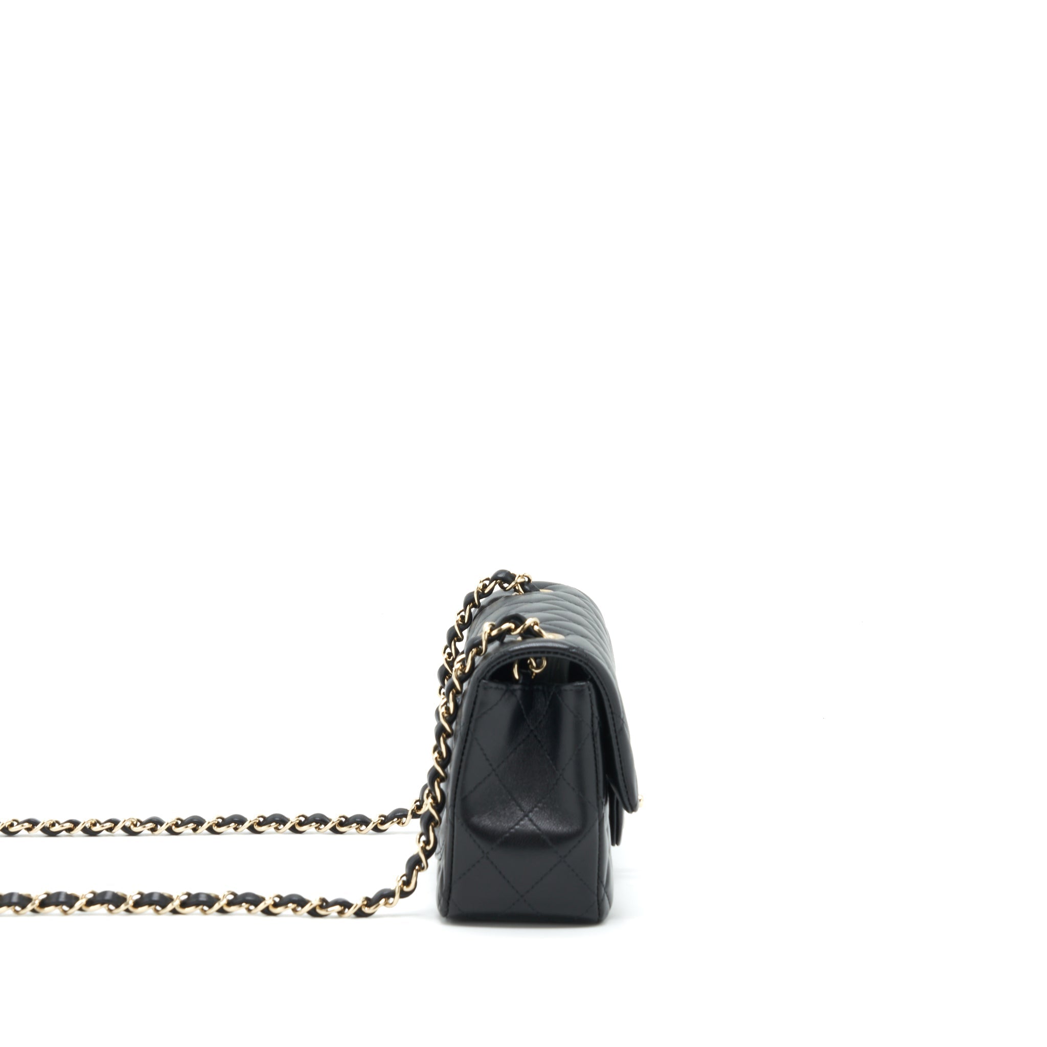 CHANEL MINI RECTANGULAR FLAP BAG LAMBSKIN BLACK LGHW
