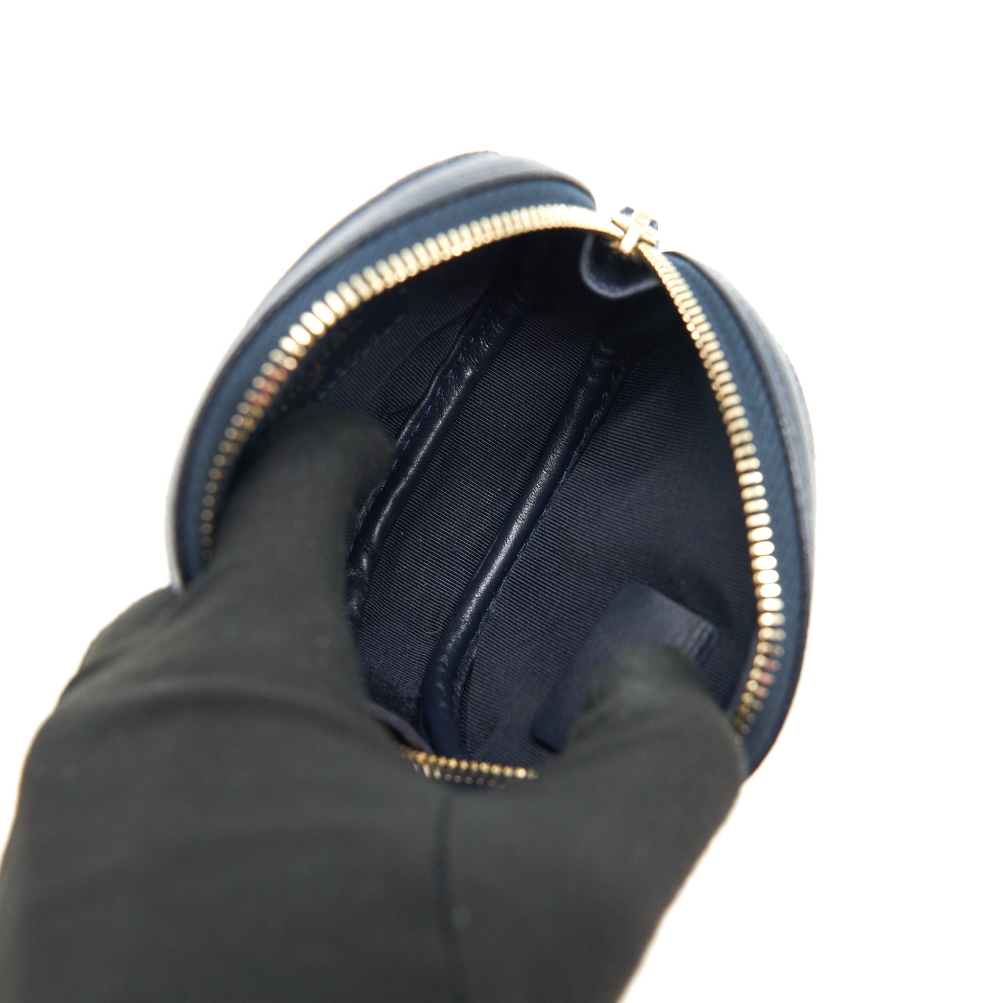 CHANEL ROUND COIN PURSE CAVIAR NAVY