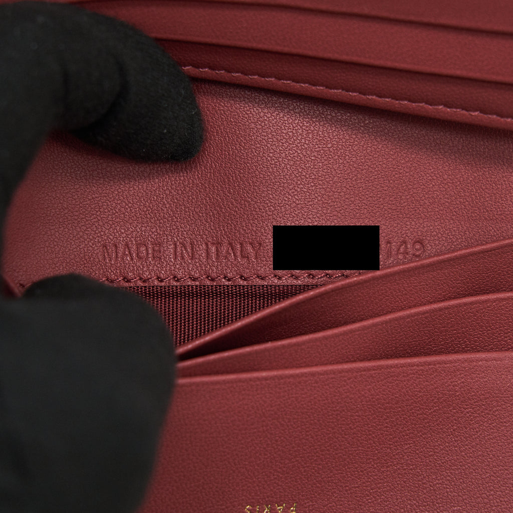 DIOR DIORAMA SMALL WALLET DARK PINK LGHW