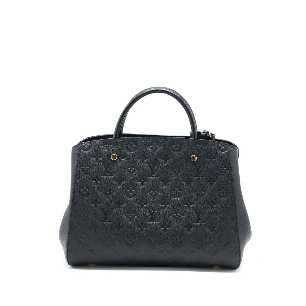 LOUIS VUITTON MONTAIGNE MM MONOGRAM EMPREINTE BLACK GHW