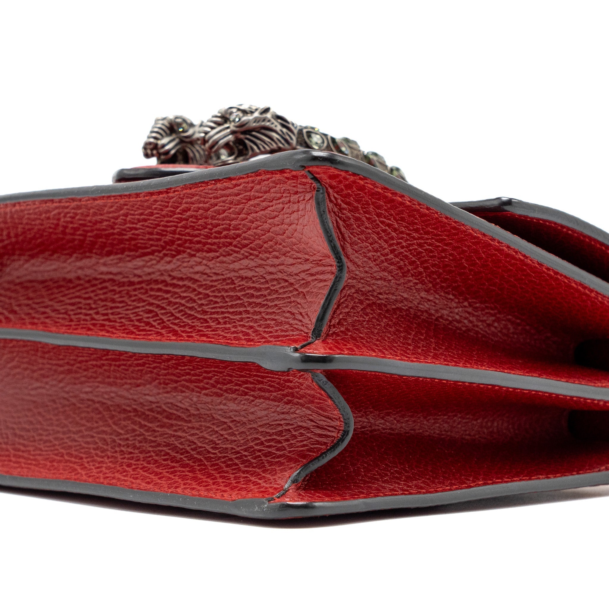 GUCCI DIONYSUS SMALL BAMBOO HANDLE BAG CALFSKIN RED SHW