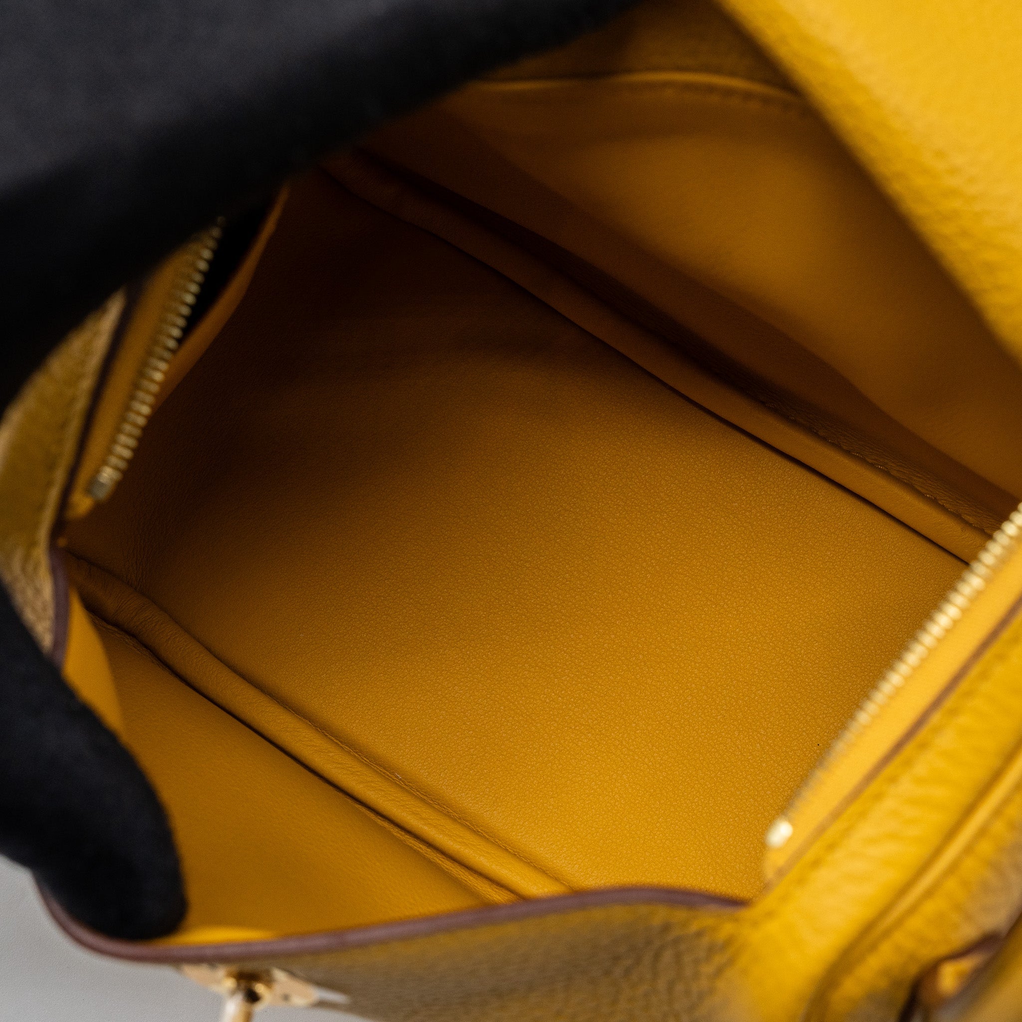 HERMES MINI LINDY CLEMENCE JAUNE AMBER GHW