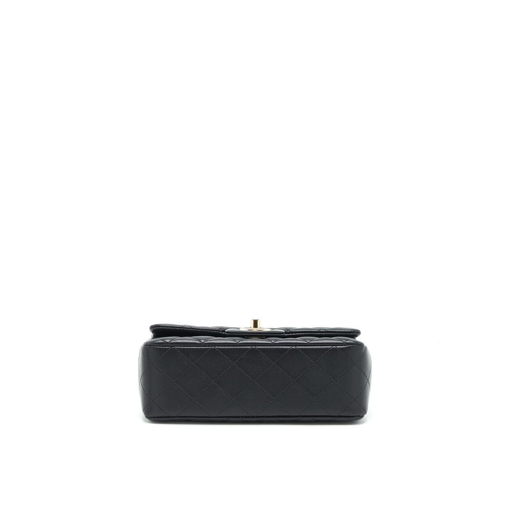 CHANEL MINI RECTANGULAR FLAP BAG LAMBSKIN BLACK LGHW