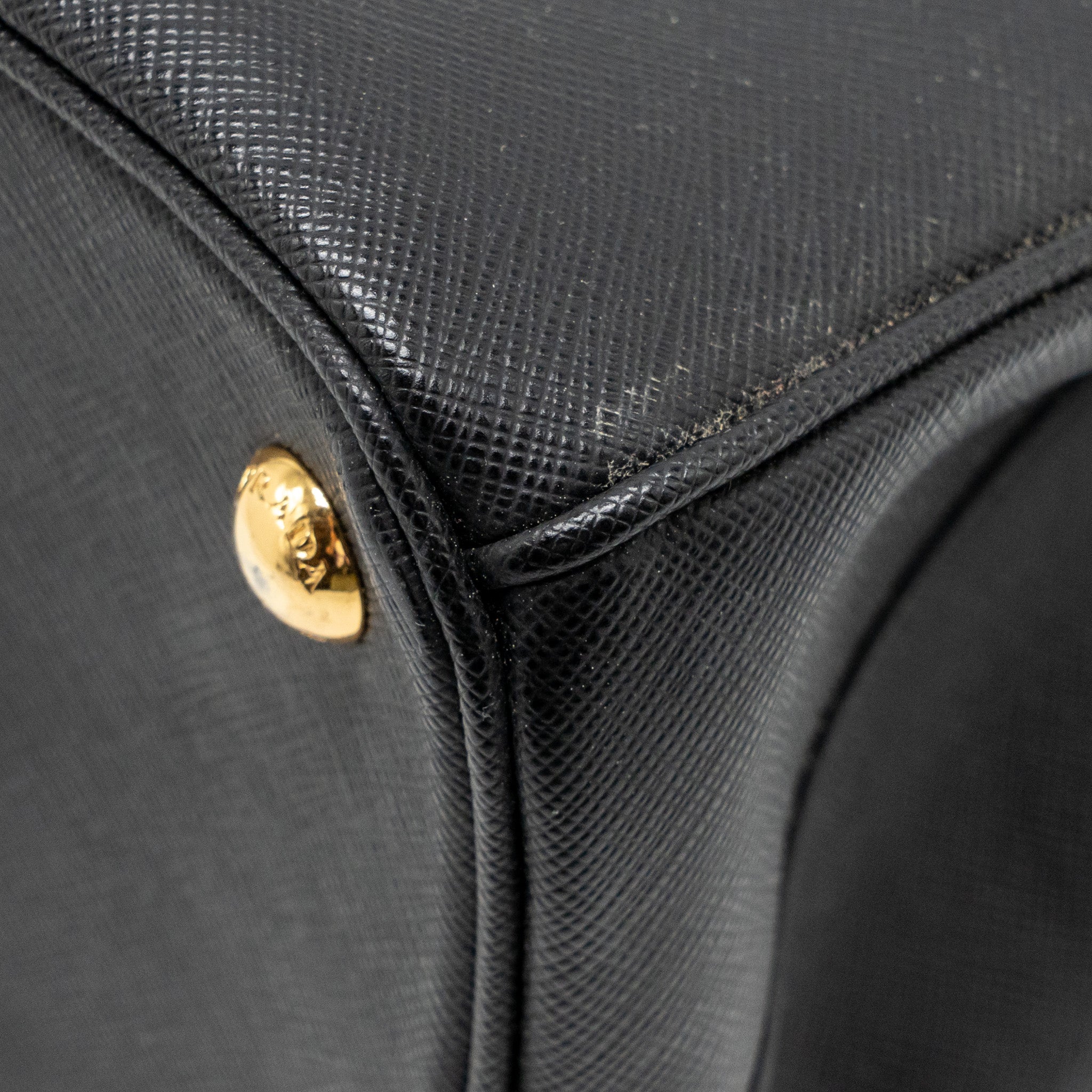 PRADA LARGE SAFFIANO TOTE BAG GALLERIA SAFFIANO LEATHER BLACK GHW