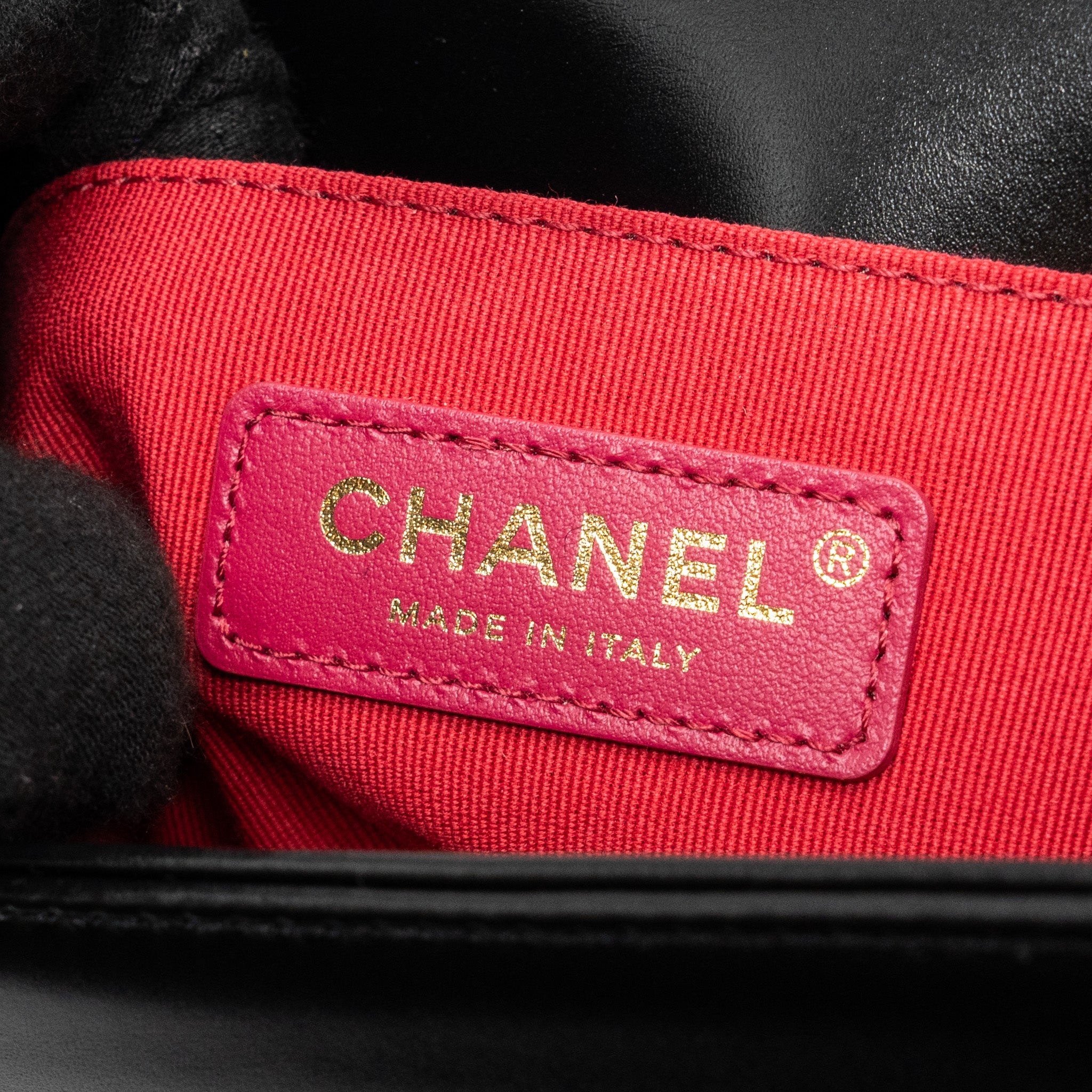 CHANEL MINI SQUARE BOY BAG LIMITED EDITION CALFSKIN BLACK GHW (MICROCHIP)