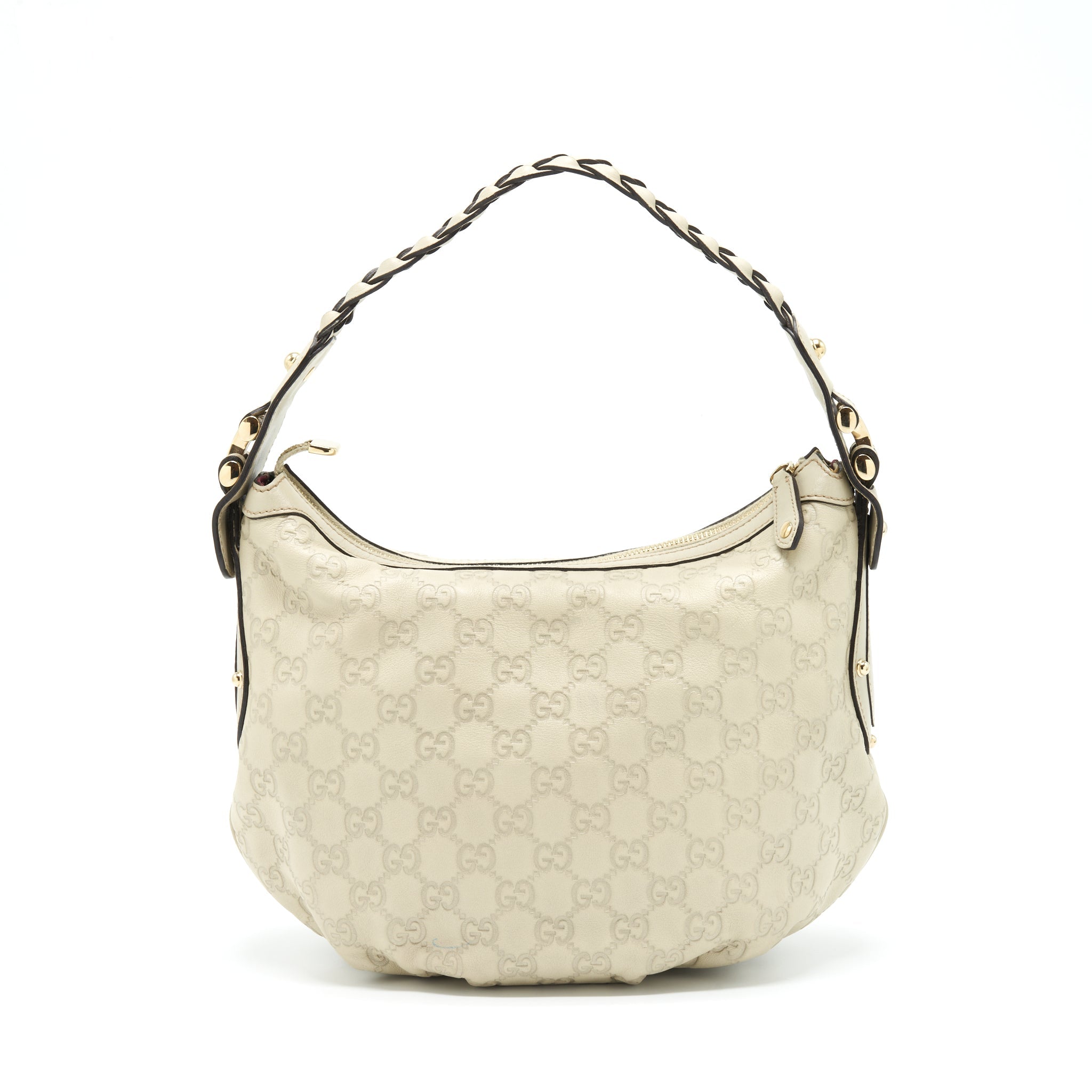 GUCCI GG SUPREME PRINT BAG LIGHT GREY GHW